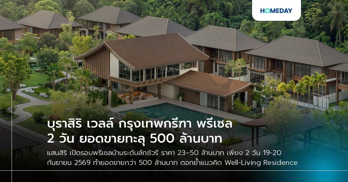 บุราสิริ เวลล์ กรุงเทพกรีฑา พรีเซล 2 วัน ยอดขายทะลุ 500 ล้านบาท