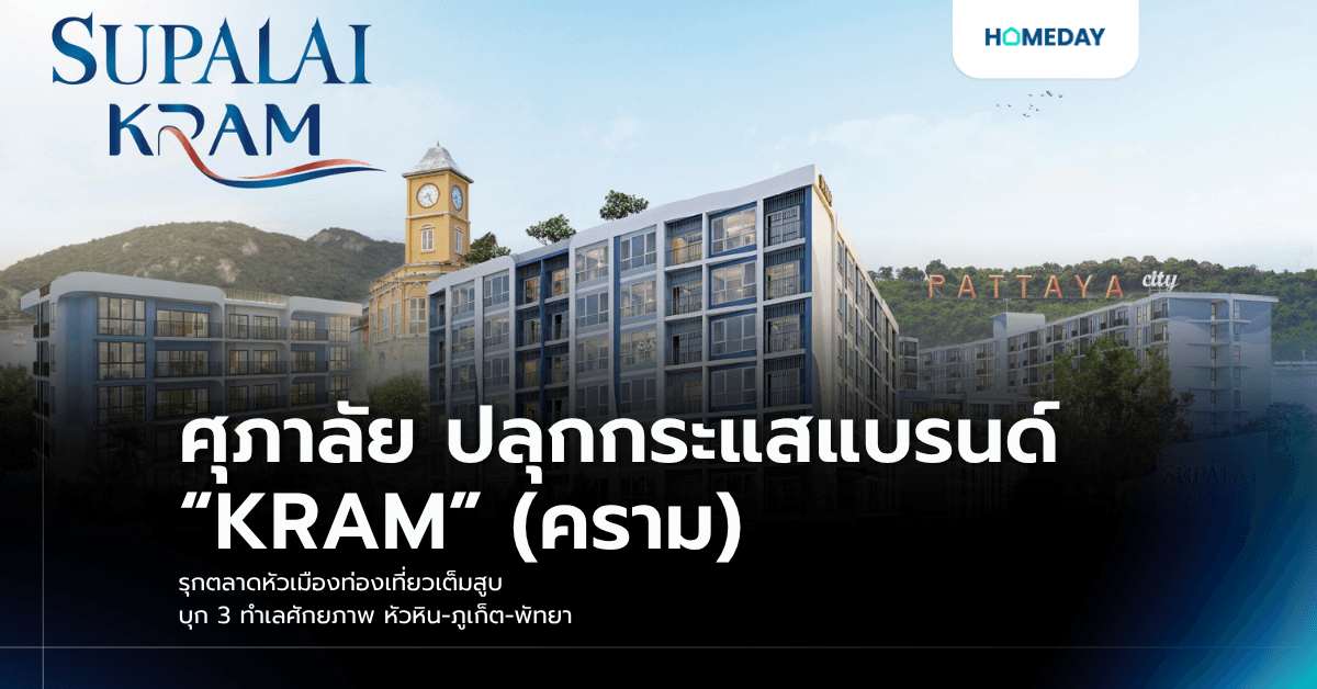 ศุภาลัย ปลุกกระแสแบรนด์ “KRAM” (คราม) รุกตลาดหัวเมืองท่องเที่ยวเต็มสูบ บุก 3 ทำเลศักยภาพ หัวหิน-ภูเก็ต-พัทยา