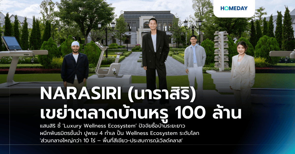 NARASIRI (นาราสิริ) เขย่าตลาดบ้านหรู 100 ล้าน แสนสิริ ชี้ ‘Luxury Wellness Ecosystem’ ปัจจัยซื้อบ้านระยะยาว ผนึกพันธมิตรชั้นนำ ปูพรม 4 ทำเล ปั้น Wellness Ecosystem ระดับโลก 'ส่วนกลางใหญ่กว่า 10 ไร่ – พื้นที่สีเขียว-ประสบการณ์เวิลด์คลาส'