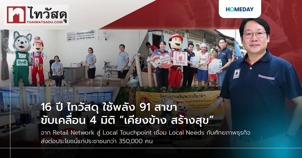 16 ปี ไทวัสดุ ใช้พลัง 91 สาขา ขับเคลื่อน 4 มิติ “เคียงข้าง สร้างสุข”