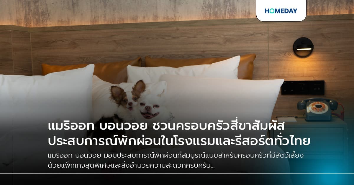 แมริออท บอนวอย ชวนครอบครัวสี่ขาสัมผัสประสบการณ์พักผ่อนในโรงแรมและรีสอร์ตทั่วไทย