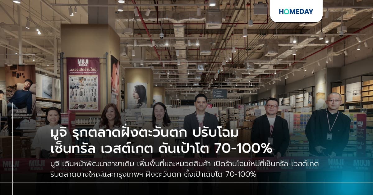 มูจิ รุกตลาดฝั่งตะวันตก ปรับโฉม เซ็นทรัล เวสต์เกต ดันเป้าโต 70-100%