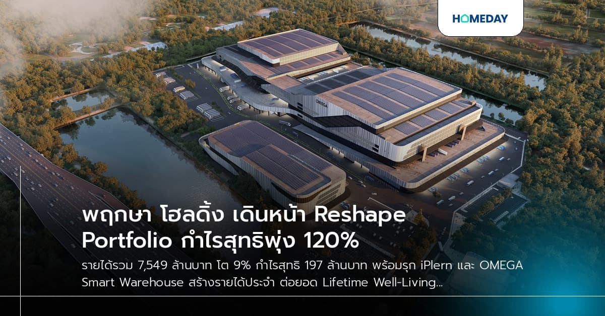 พฤกษา โฮลดิ้ง เดินหน้า Reshape Portfolio กำไรสุทธิพุ่ง 120%