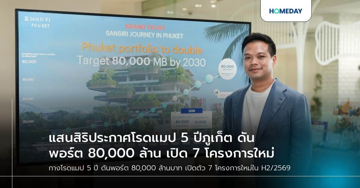 แสนสิริประกาศโรดแมป 5 ปีภูเก็ต ดันพอร์ต 80,000 ล้าน เปิด 7 โครงการใหม่