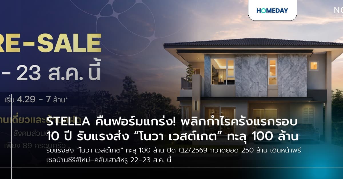 STELLA คืนฟอร์มแกร่ง! พลิกกำไรครั้งแรกรอบ 10 ปี รับแรงส่ง “โนวา เวสต์เกต” ทะลุ 100 ล้าน