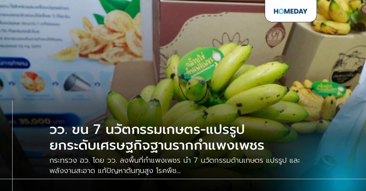 วว. ขน 7 นวัตกรรมเกษตร-แปรรูป ยกระดับเศรษฐกิจฐานรากกำแพงเพชร