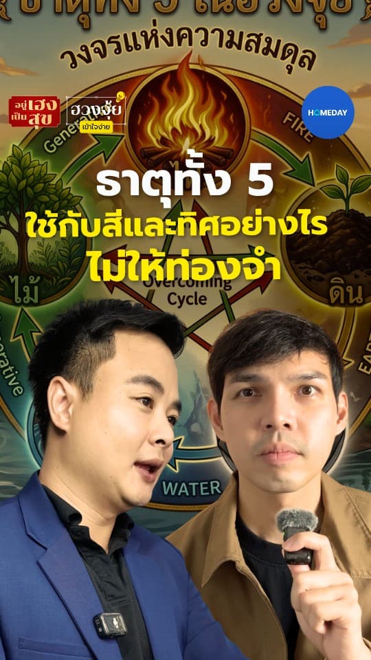 ธาตุทั้ง 5 ใช้กับสีและทิศอย่างไร ไม่ให้ท่องจำ
