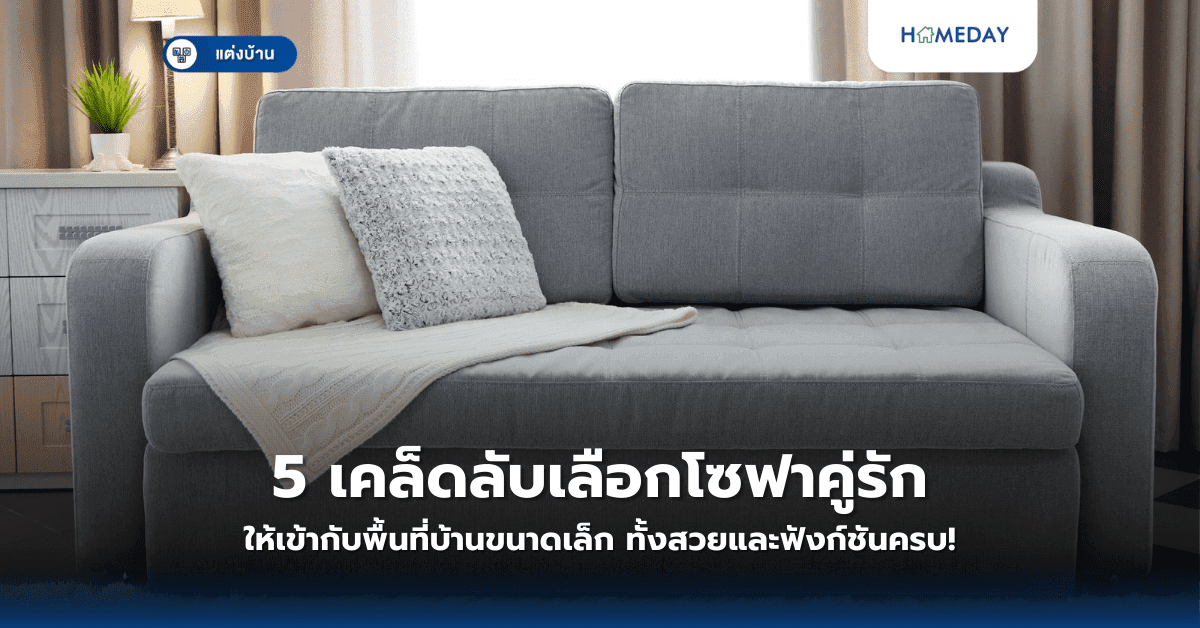 5 เคล็ดลับเลือกโซฟาคู่รักให้เข้ากับพื้นที่บ้านขนาดเล็ก ทั้งสวยและฟังก์ชันครบ!