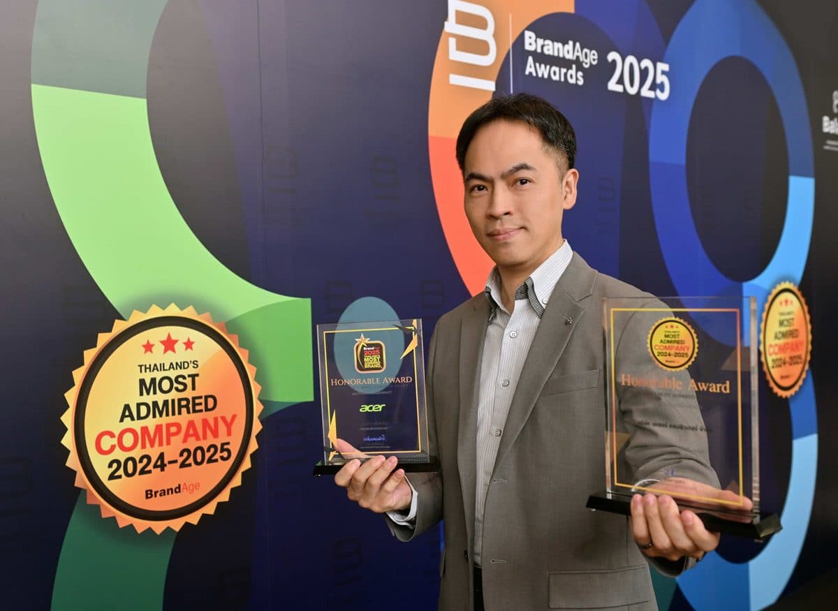 เอเซอร์ ตอกย้ำความเป็นผู้นำตลาดไอที ขับเคลื่อนกลยุทธ์ตอบโจทย์ทุก Gen มุ่งสู่แบรนด์สีเขียวคว้ารางวัลสุดยอดแบรนด์และบริษัทที่น่าเชื่อถือจากนิตยสาร BrandAg