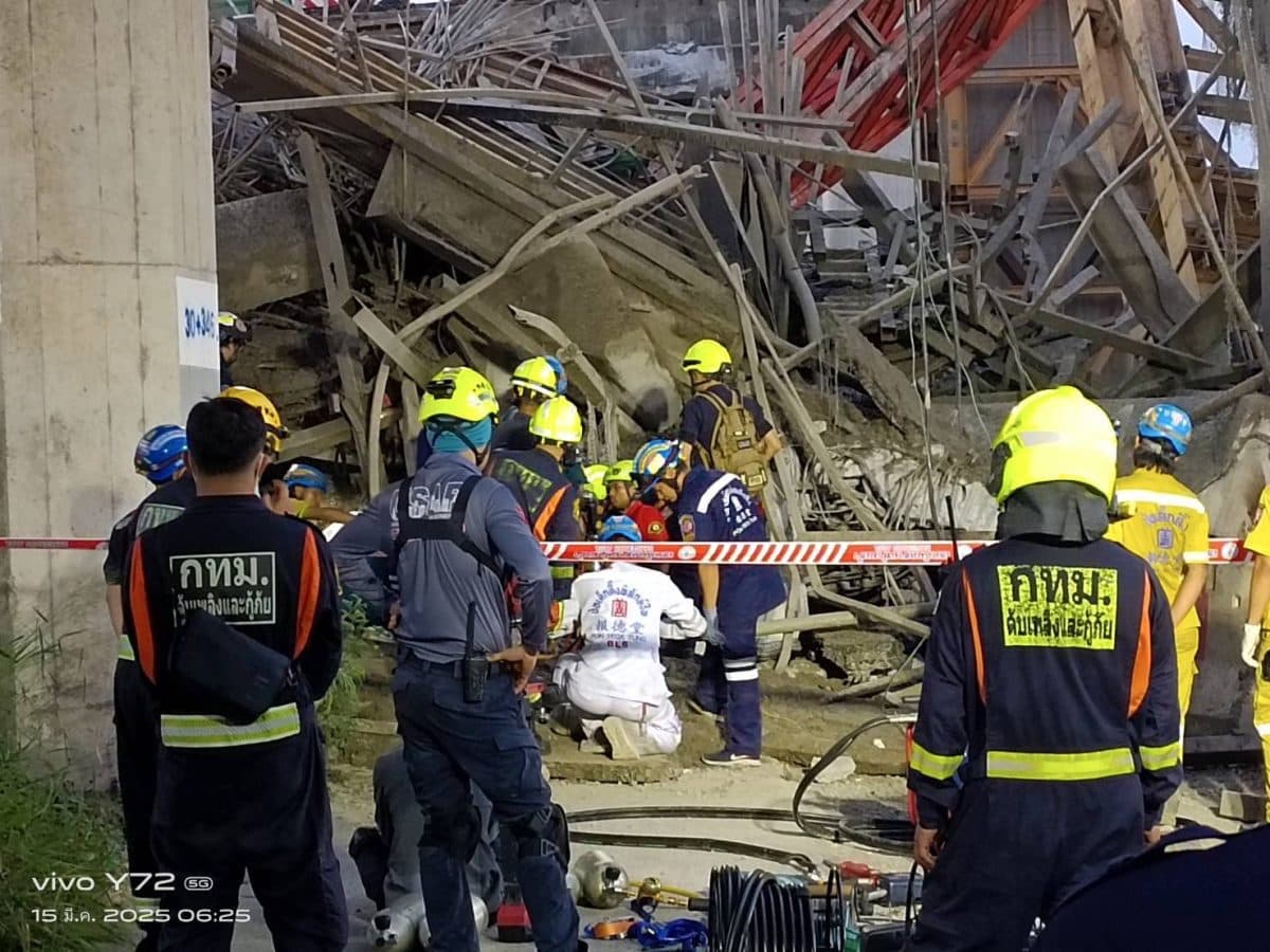 กทม. ส่งทีม USAR – สนับสนุนวัสดุอุปกรณ์ช่วยเหลือเหตุคานทางยกระดับพระราม 2 ถล่ม