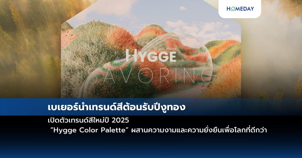 เบเยอร์นำเทรนด์สีต้อนรับปีงูทอง เปิดตัวเทรนด์สีใหม่ปี 2025 “Hygge Color Palette” ผสานความงามและความยั่งยืนเพื่อโลกที่ดีกว่า