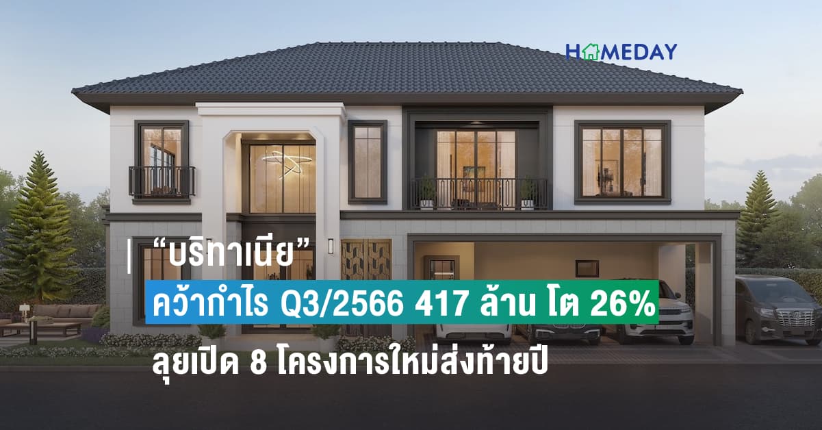 “บริทาเนีย” คว้ากำไร Q3/2566 กว่า 417 ล้าน โต 26% ลุยเปิด 8 โครงการใหม่ส่งท้ายปี มูลค่า 10,150 ล้าน พร้อมลุยแบรนด์ซูเปอร์ลักชัวรี