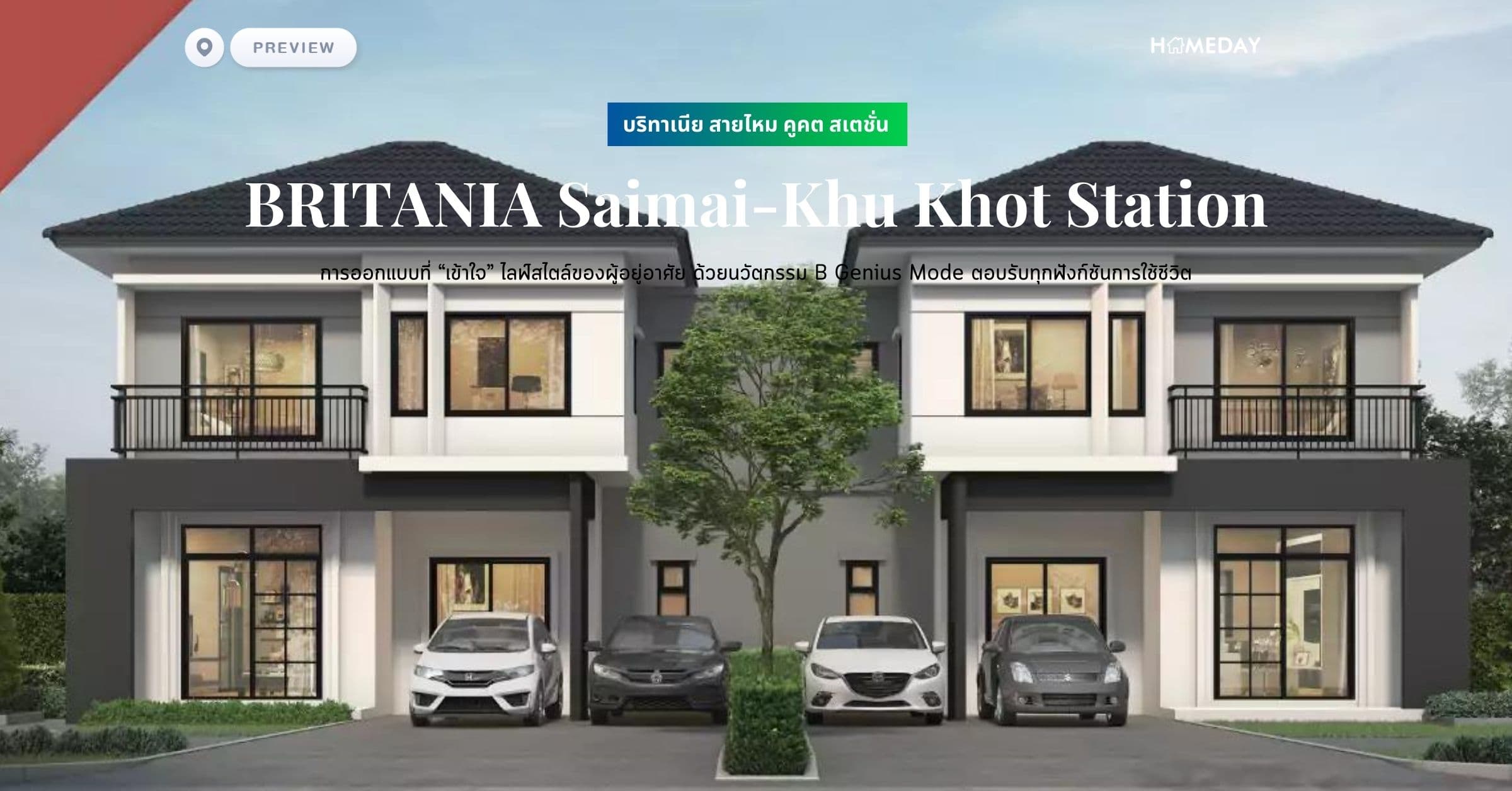 พรีวิว บริทาเนีย สายไหม คูคต สเตชั่น (BRITANIA Saimai-Khu Khot Station) การออกแบบที่ “เข้าใจ” ไลฟ์สไตล์ของผู้อยู่อาศัย ด้วยนวัตกรรม B Genius Mode ตอบรับทุกฟังก์ชันการใช้ชีวิต