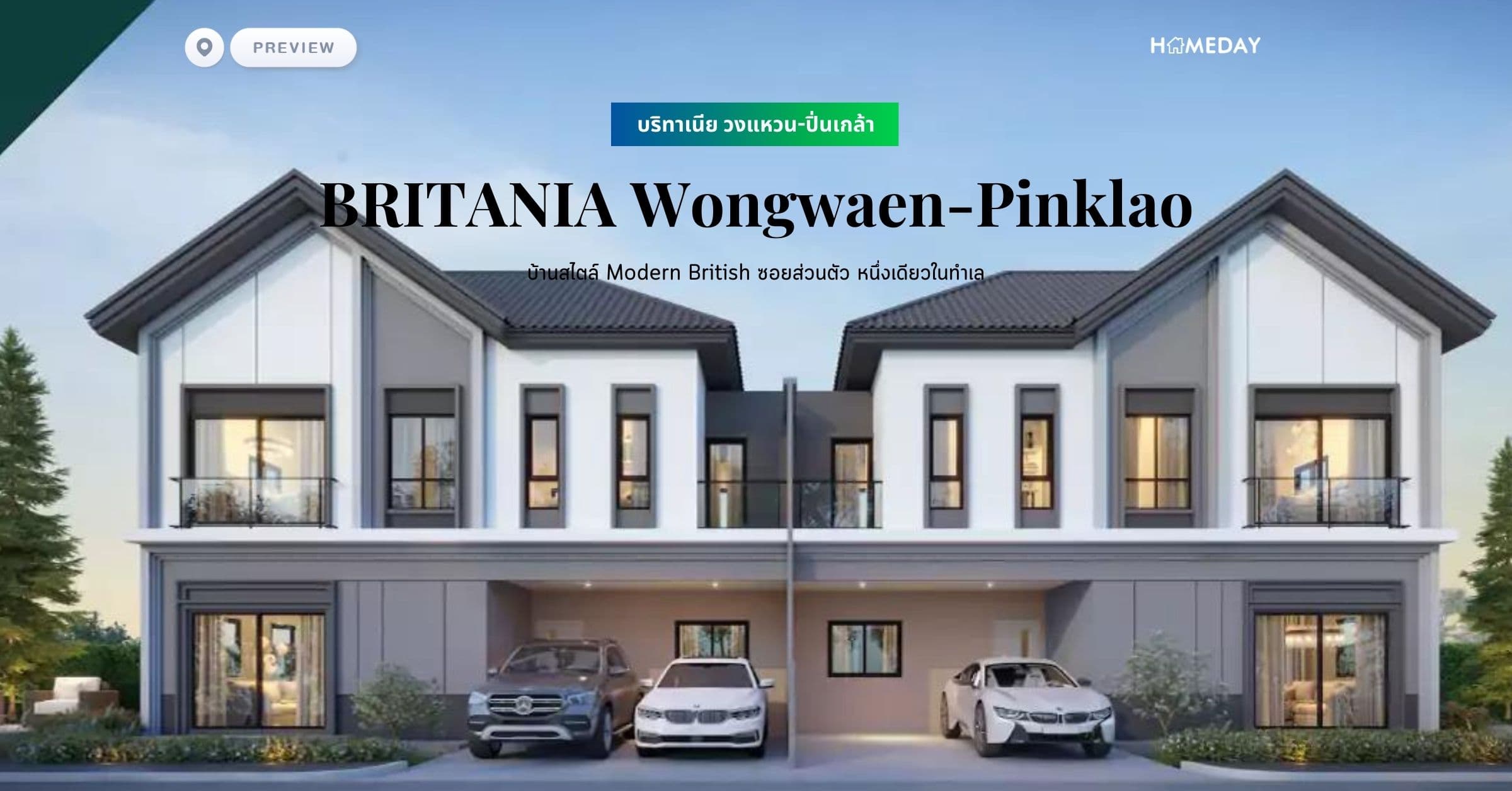 พรีวิว บริทาเนีย วงแหวน-ปิ่นเกล้า (BRITANIA Wongwaen-Pinklao) บ้านสไตล์ Modern British ซอยส่วนตัว หนึ่งเดียวในทำเล