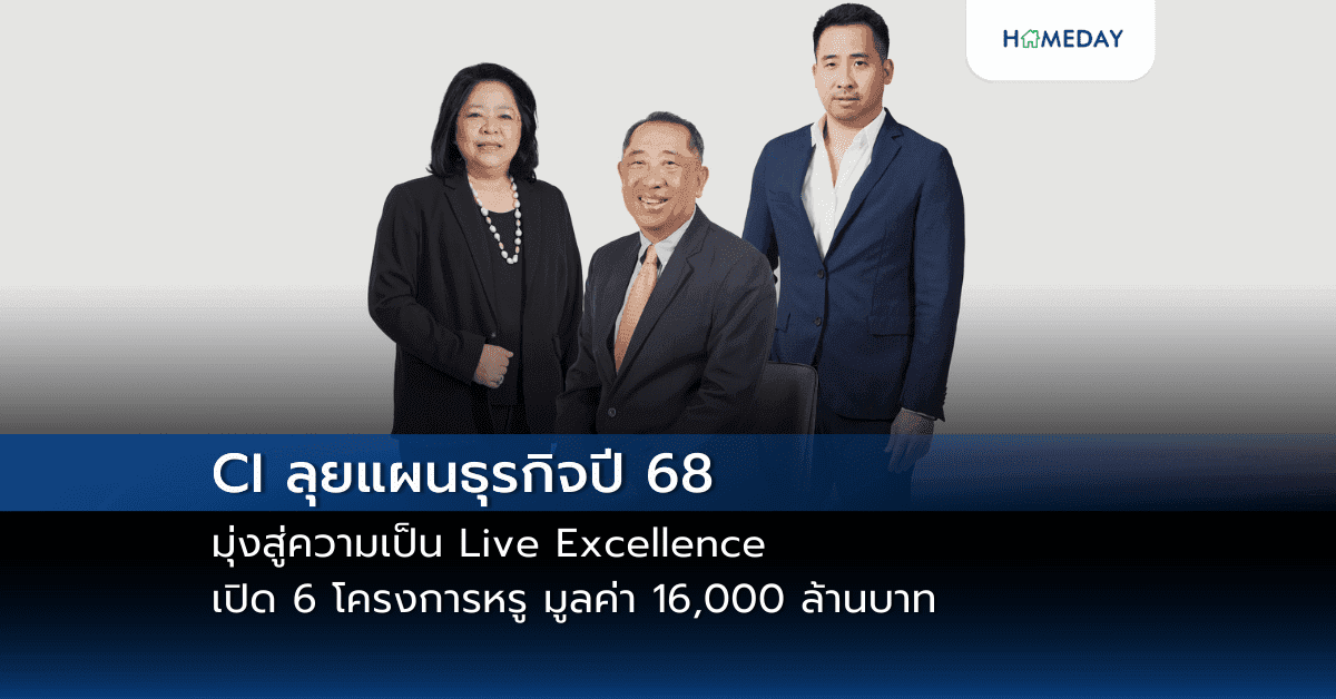 CI ลุยแผนธุรกิจปี 68 มุ่งสู่ความเป็น Live Excellence เปิด 6 โครงการหรู มูลค่า 16,000 ล้านบาท