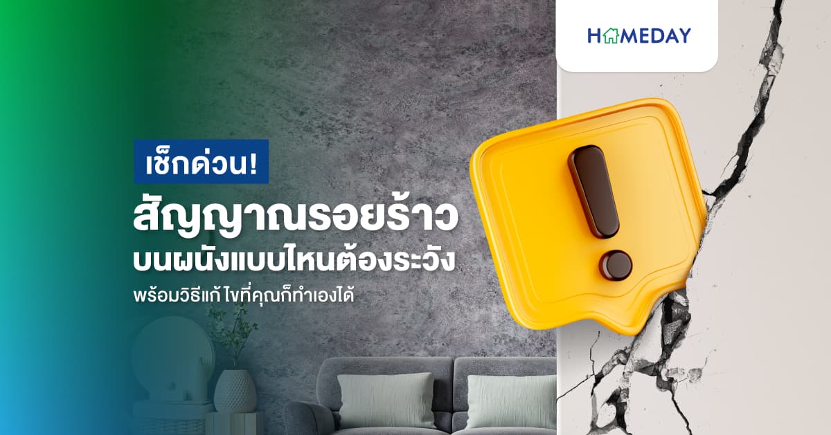 เช็กด่วน! สัญญาณรอยร้าวบนผนังแบบไหนต้องระวัง พร้อมวิธีแก้ไขที่คุณก็ทำเองได้