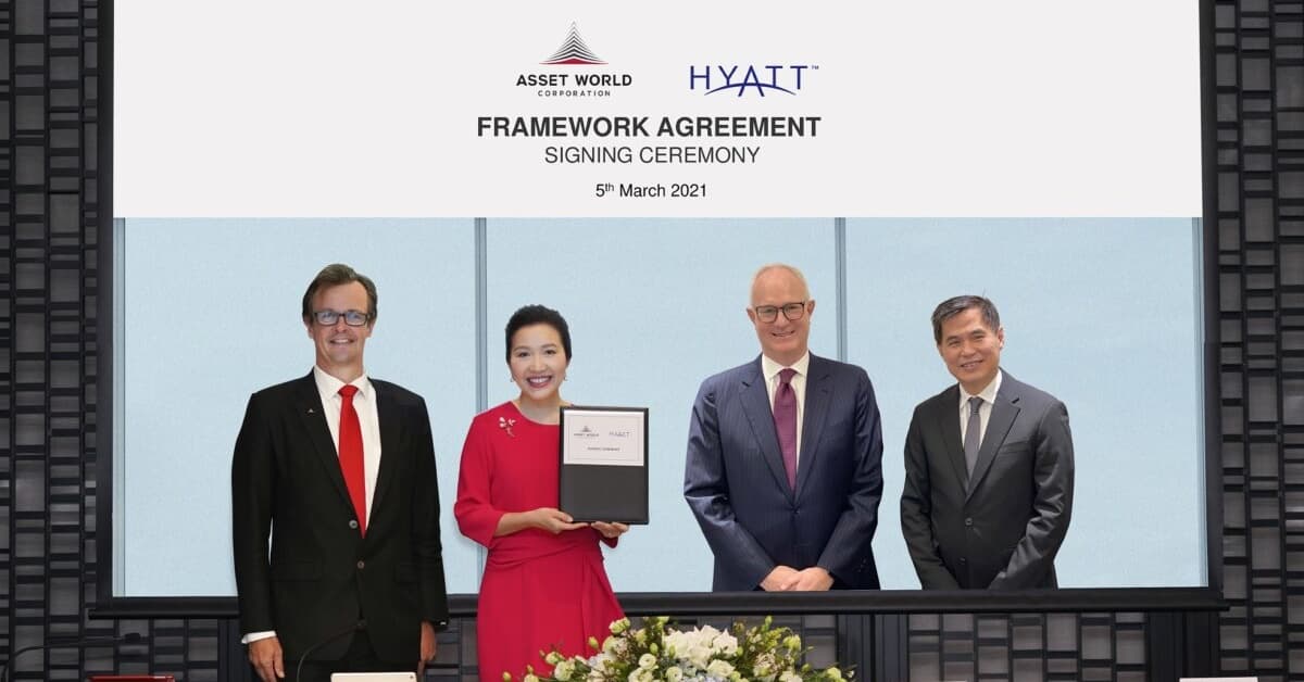 แอสเสท เวิรด์ คอร์ปอเรชั่น จับมือไฮแอท ร่วมลงนามครั้งสำคัญ เพื่อพัฒนาโรงแรมภายใต้แบรนด์ไฮแอทรวมกว่า 1,000 ห้องทั่วประเทศ เพื่อสร้างสรรค์อนาคตที่ดีกว่าให้กับอุตสาหกรรมท่องเที่ยวของไทย