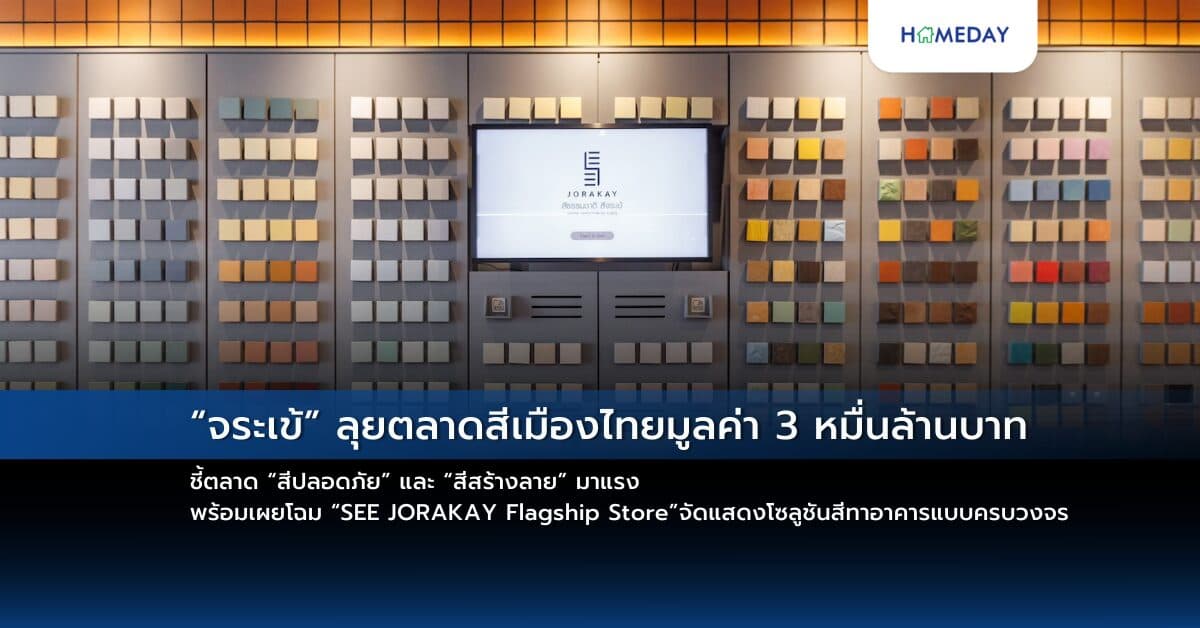 “จระเข้” ลุยตลาดสีเมืองไทยมูลค่า 3 หมื่นล้านบาท ชี้ตลาด “สีปลอดภัย” และ “สีสร้างลาย” มาแรง พร้อมเผยโฉม “SEE JORAKAY Flagship Store” จัดแสดงโซลูชันสีทาอาคารแบบครบวงจร เปิดโซนพิเศษที่ชวนคนรักบ้าน มาออกแบบพื้นที่ในสไตล์ของตนเองด้วยสีสัน