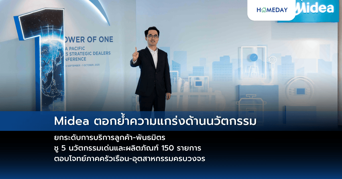 Midea ตอกย้ำความแกร่งด้านนวัตกรรม ยกระดับการบริการลูกค้า-พันธมิตร ชู 5 นวัตกรรมเด่นและผลิตภัณฑ์ 150 รายการ ตอบโจทย์ภาคครัวเรือน-อุตสาหกรรมครบวงจร