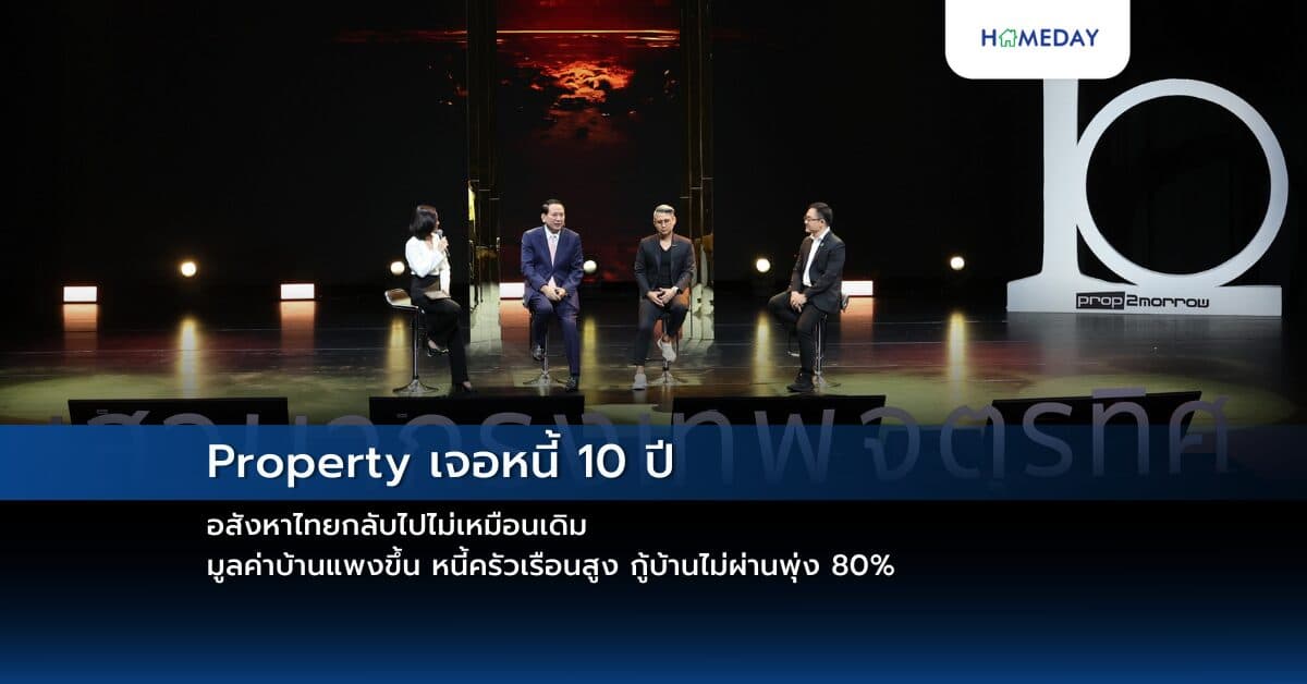 Property เจอหนี้ 10 ปี อสังหาไทยกลับไปไม่เหมือนเดิม มูลค่าบ้านแพงขึ้น หนี้ครัวเรือนสูง กู้บ้านไม่ผ่านพุ่ง 80%