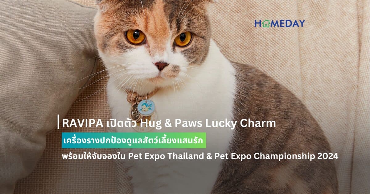 RAVIPA เปิดตัว Hug & Paws Lucky Charm เครื่องรางปกป้องดูแลสัตว์เลี้ยงแสนรัก พร้อมให้จับจองใน Pet Expo Thailand & Pet Expo Championship 2024 ก่อนวางจำหน่ายอย่างเป็นทางการ 1 กันยายนนี้ที่ RAVIPA