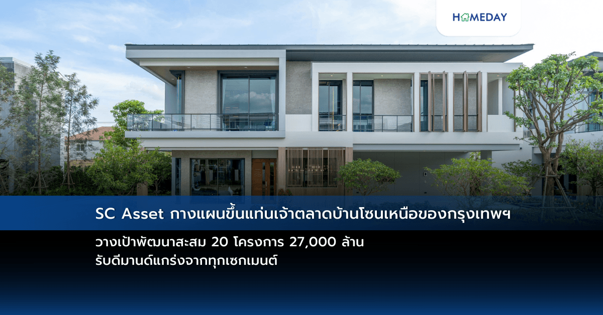 SC Asset กางแผนขึ้นแท่นเจ้าตลาดบ้านโซนเหนือของกรุงเทพฯ วางเป้าพัฒนาสะสม 20 โครงการ 27,000 ล้าน รับดีมานด์แกร่งจากทุกเซกเมนต์