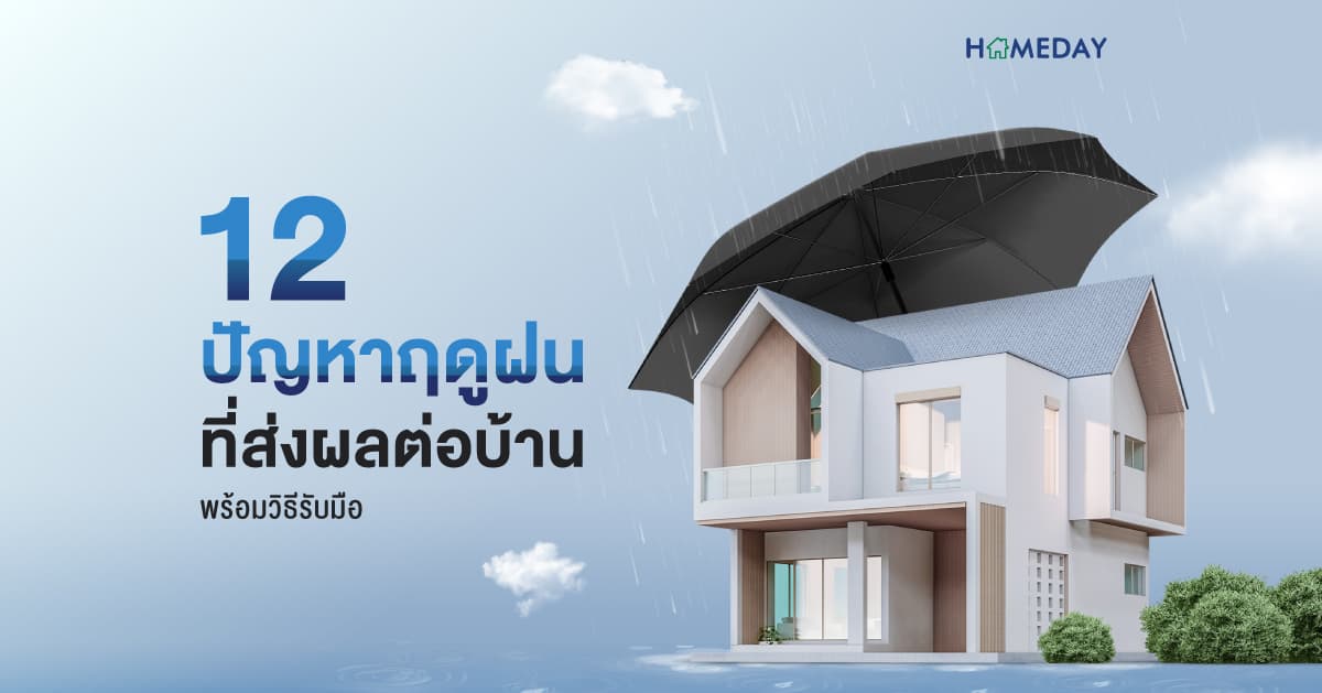 12 ปัญหาฤดูฝนที่ส่งผลต่อบ้าน พร้อมวิธีรับมือ