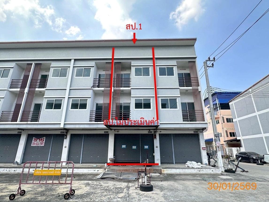ขายอาคารพาณิชย์ นครบางพลี บางเสาธง สมุทรปราการ ทำเลธุรกิจ 176 ตร.ม. สเปซจัดเต็ม