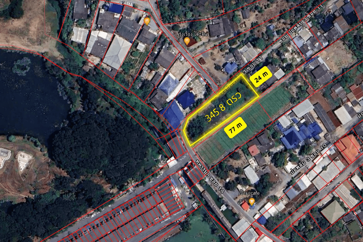 ขาย ที่ดินแปลงมุม อำเภอเมืองนครปฐม ทหารบก ซอย 14 แปลงมุม 345.8 ตรว.