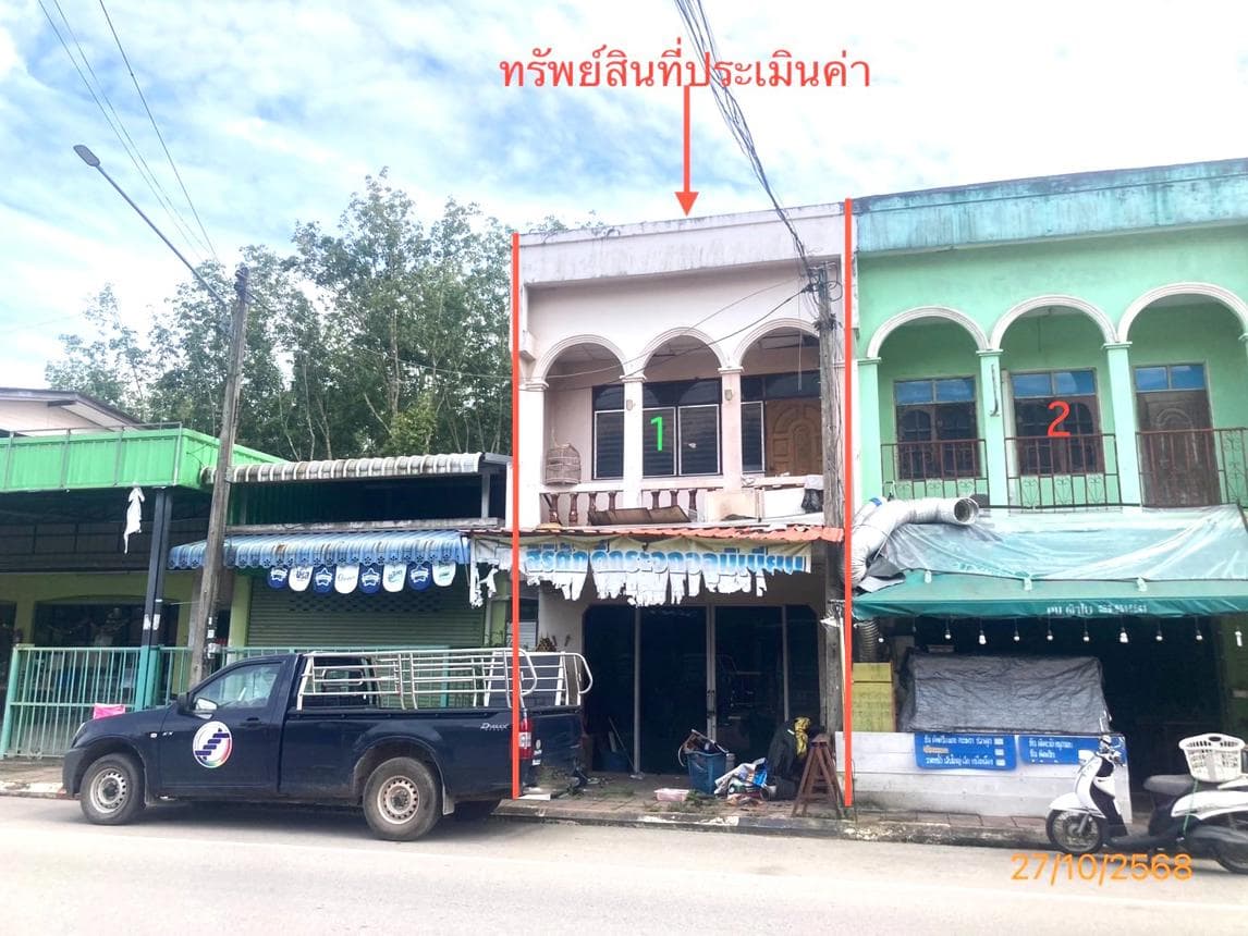 ขายอาคารพาณิชย์ บ้านนา บ้านนาเดิม สุราษฎร์ธานี ทำเลค้าขาย พื้นที่ใช้สอย 157.5 ตร.ม.