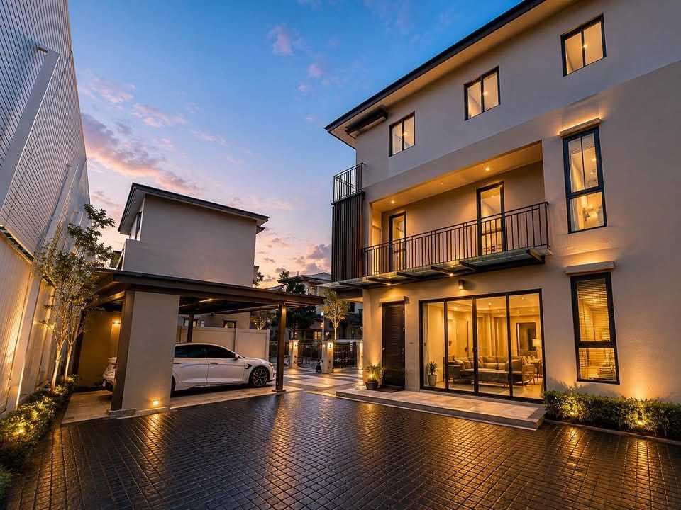 ขายด่วน!! บ้านหรู 3 ชั้น หมู่บ้าน AQ Arbor สวนหลวง ร.9–พัฒนาการ หลังริม 97 ตร.ว. พื้นที่ใหญ่สุดในโครงการ