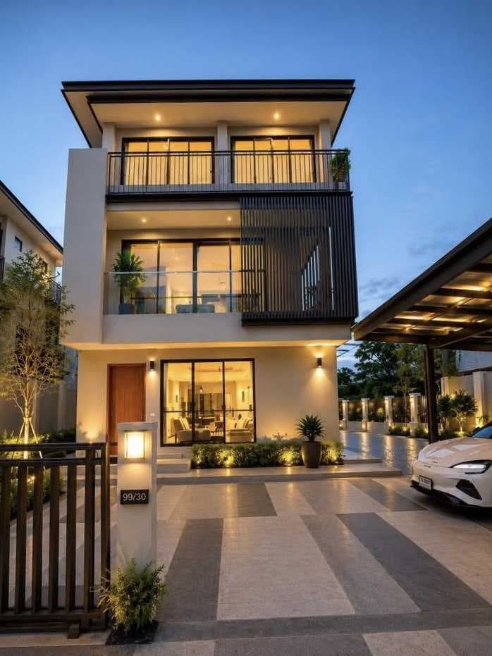 ขายด่วน!! บ้านหรู 3 ชั้น หมู่บ้าน AQ Arbor สวนหลวง ร.9–พัฒนาการ หลังริม 97 ตร.ว. พื้นที่ใหญ่สุดในโครงการ