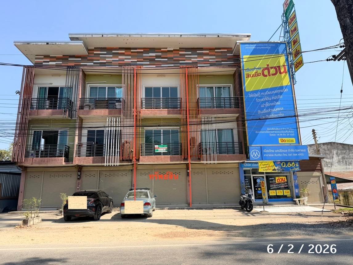 อาคารพาณิชย์ ยางเนิ้ง สารภี เชียงใหม่ 3 ห้องนอน 4 ห้องน้ำ พื้นที่ใช้สอย 152 ตร.ม. ทำเลทองย่านธุรกิจ เดินทางสะดวกใกล้เมืองเชียงใหม่ ราคาพิเศษ 3 ล้าน