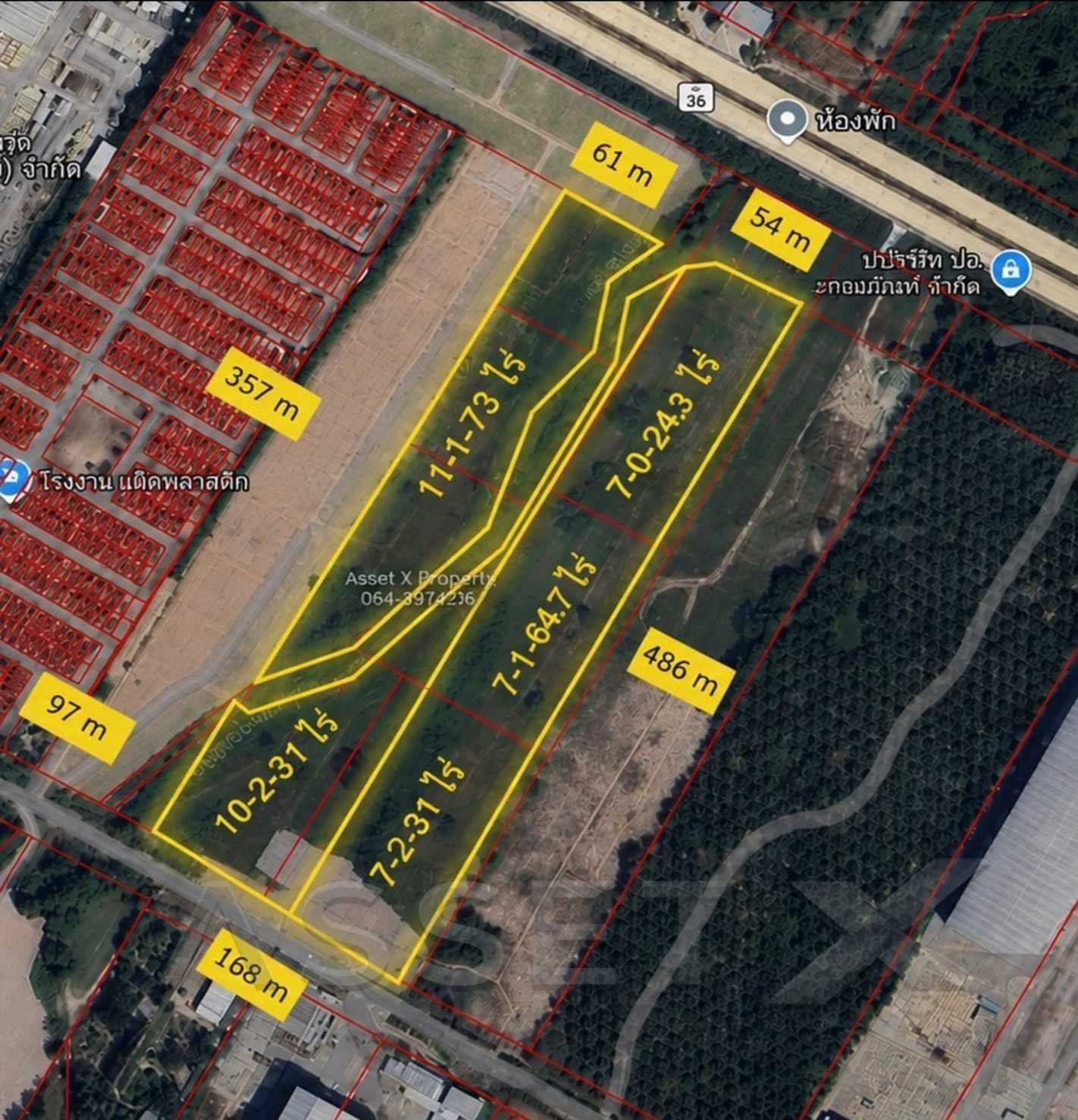 ขายที่ดินเพื่อการลงทุน 44-0-24 ไร่ ผังเมืองสีม่วงลาย ตำบลมะขามคู่ อำเภอนิคมพัฒนา จังหวัดระยอง ใกล้นิคมอุตสาหกรรม WHA ระยอง