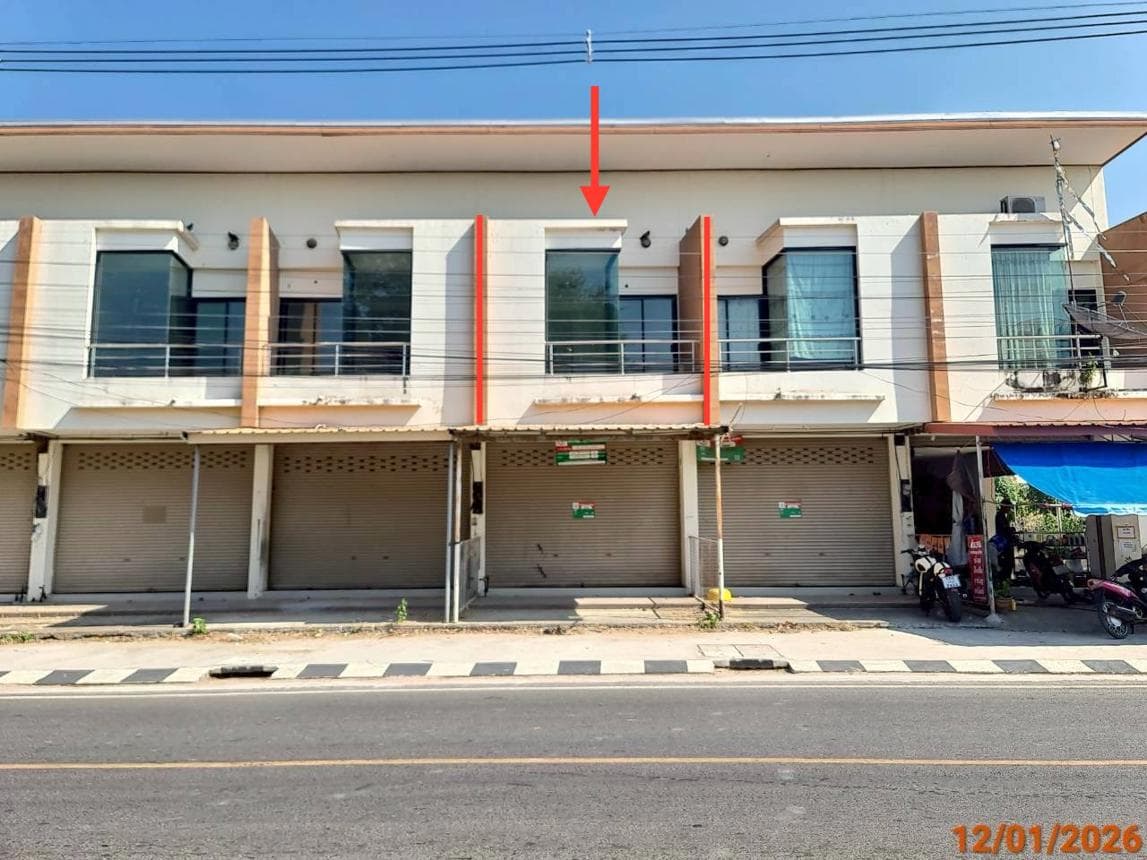 อาคารพาณิชย์ 2 ห้องนอน 2 ห้องน้ำ พื้นที่ 100 ตร.ม. ทำเลศักยภาพ นิคม สตึก บุรีรัมย์