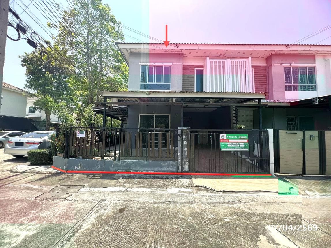 ขายทาวน์เฮ้าส์ พฤกษาวิลล์ 69 กาญจนาภิเษก-ลาดปลาดุก บางบัวทอง นนทบุรี ทำเลบางรักพัฒนา เนื้อที่ 26.4 ตร.ว. พื้นที่ใช้สอย 144.75 ตร.ม. 3 ห้องนอน 2 ห้องน้ำ สภาพดี พร้อมอยู่ - image 1
