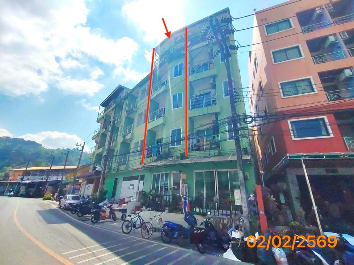 อาคารพาณิชย์ ป่าตอง กะทู้ ภูเก็ต พื้นที่ 12.6 ตร.ว. พื้นที่ใช้สอย 195.23 ตร.ม. 8 ห้องนอน 8 ห้องน้ำ