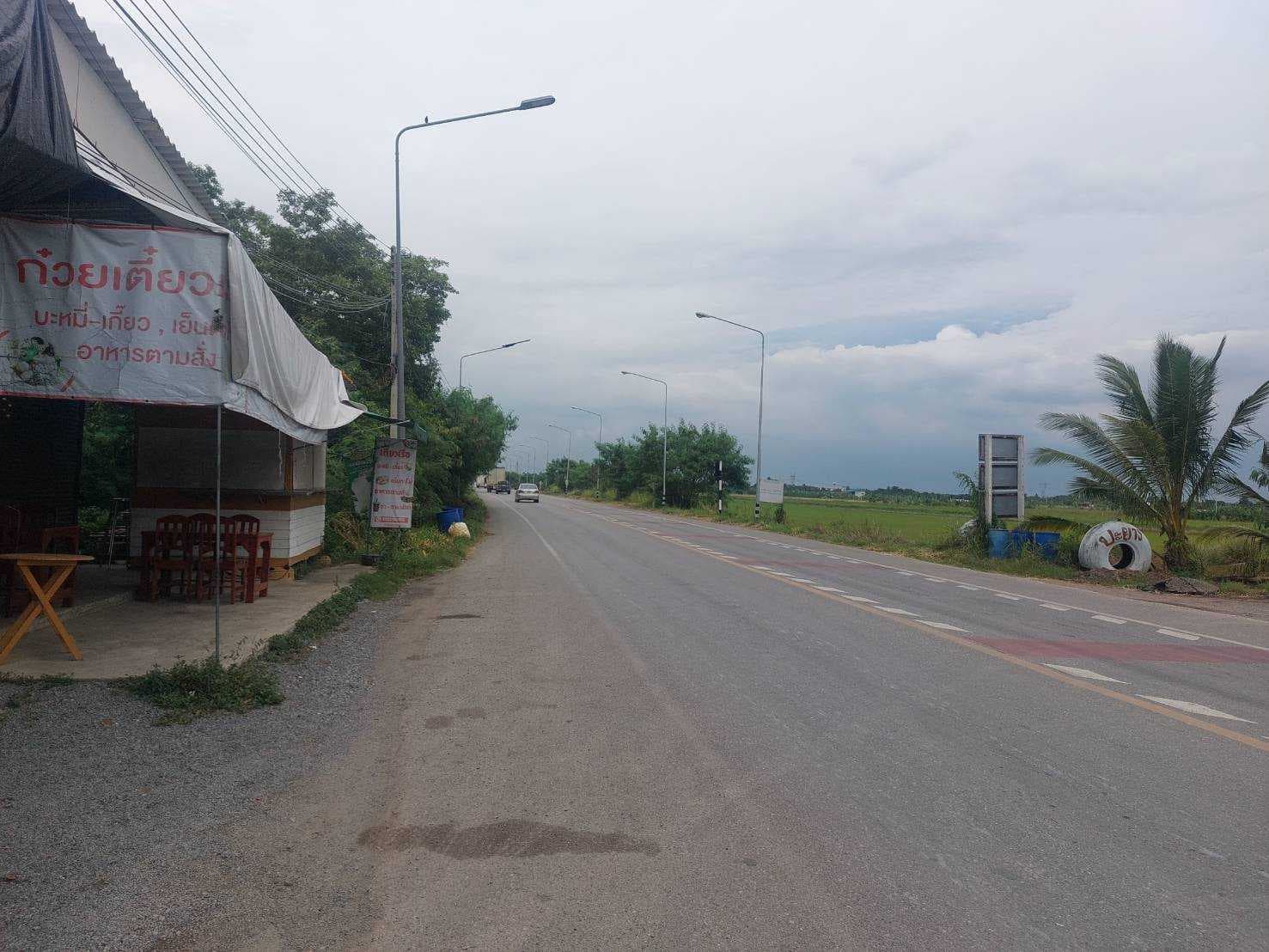 ขายที่ดินริมถนน ปท.4001 หน้าที่ดินยาวขนานถนน 1,100 เมตร (โดยประมาณ) อ.หนองเสือ จ.ปทุมธานี เหมาะกับการลงทุน