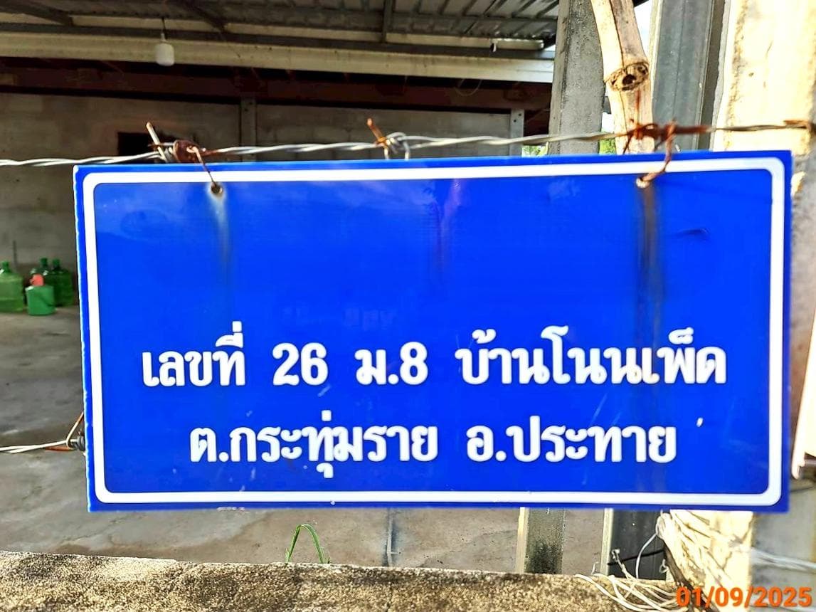 บ้านเดี่ยว บ้านโนนเพ็ด กระทุ่มราย ประทาย นครราชสีมา พื้นที่ใช้สอย 206.5 ตร.ม. บนที่ดินกว้างขวาง 88 ตร.ว. ทำเลสงบเป็นส่วนตัว ราคาพิเศษ 1.39 ล้าน