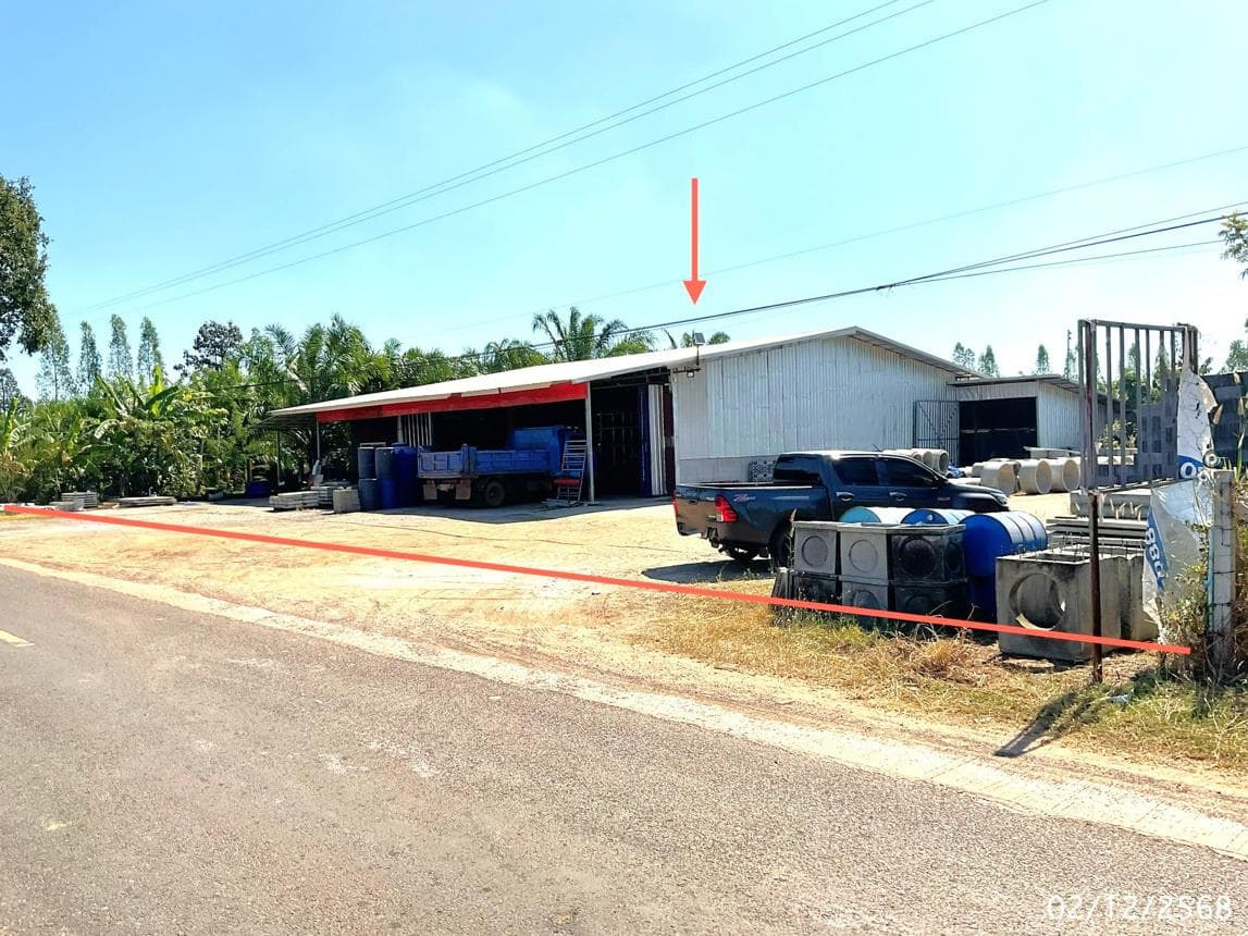 โกดัง หนองบัวฮี พิบูลมังสาหาร อุบลราชธานี พื้นที่ใช้สอยกว้างขวาง 580 ตร.ม. ทำเลดี เดินทางสะดวก เหมาะสำหรับโรงงานหรือคลังสินค้า