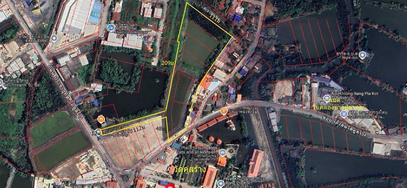 ขายที่ดินพื้นที่สีม่วง ติดถนนคู่สร้างประชาอุทิศ เนื้อที่ 10 ไร่ ราคาประเมินวาละ 35,000 ไร่ละ 14ล้าน
