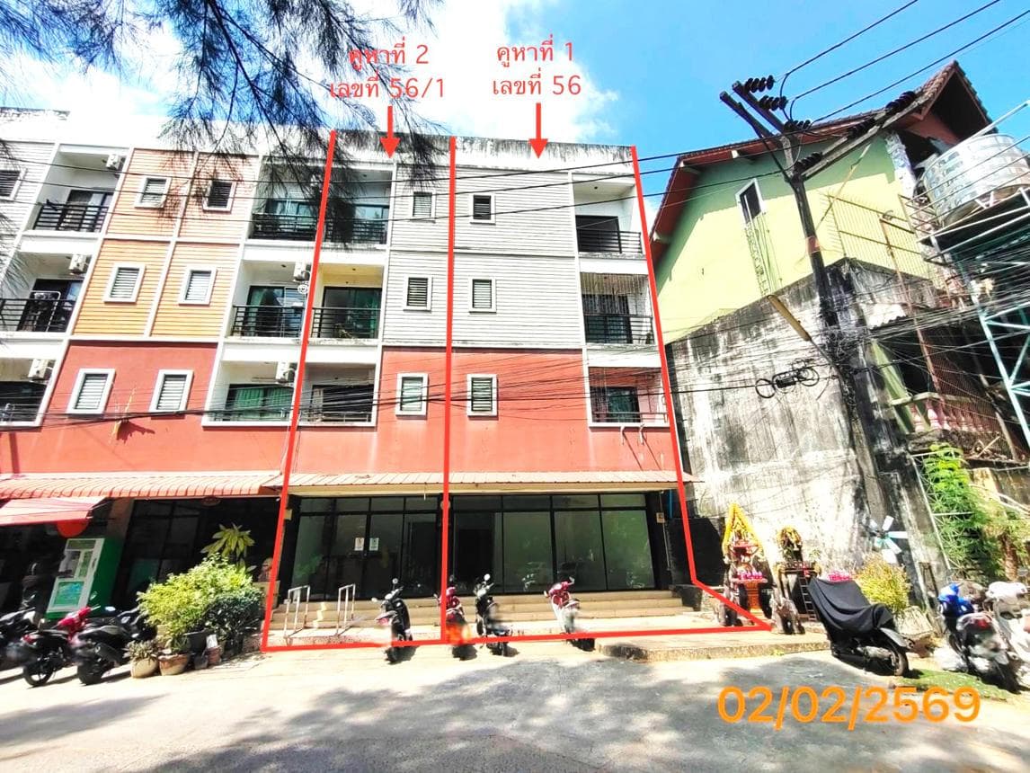 ขายอาคารพาณิชย์ กะทู้ ภูเก็ต ทำเลป่าตอง เนื้อที่ 22.7 ตร.ว. พื้นที่ใช้สอย 319 ตร.ม. 12 ห้องนอน 13 ห้องน้ำ สภาพดี เหมาะสำหรับประกอบกิจการและลงทุน