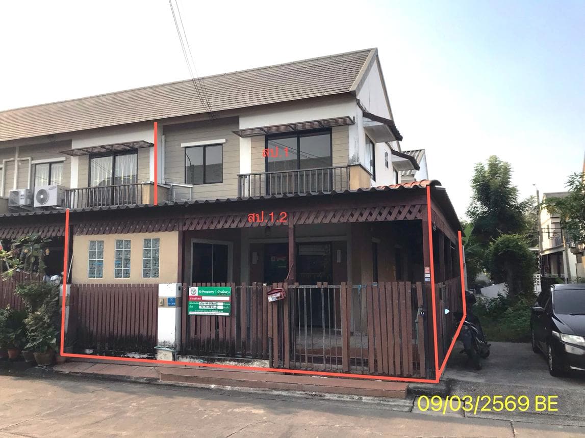 ขายทาวน์เฮ้าส์ บ้านพฤกษา 54 บางใหญ่ นนทบุรี ทำเลบางแม่นาง หลังริมพื้นที่กว้าง 23.5 ตร.ว. 3 ห้องนอน 2 ห้องน้ำ สภาพดี พร้อมอยู่ - image 1