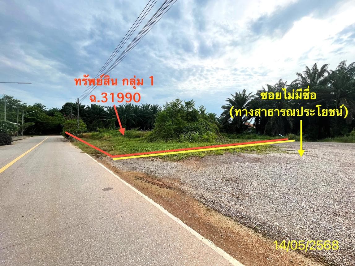 ขายที่ดินว่างเปล่า ทุ่งยาว ปะเหลียน ตรัง พื้นที่ 64.2 ตร.ว. ทำเลสวยเหมาะสร้างบ้านหรือลงทุน