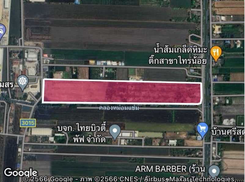 ขายที่ดินศักยภาพสูง ไทรน้อย ที่ดินแปลงใหญ่ 63 ไร่ ติดถนน 2 ด้าน เด่น เหมาะพัฒนาโครงการอุตสาหกรรมหรือการลงทุนระยะยาว