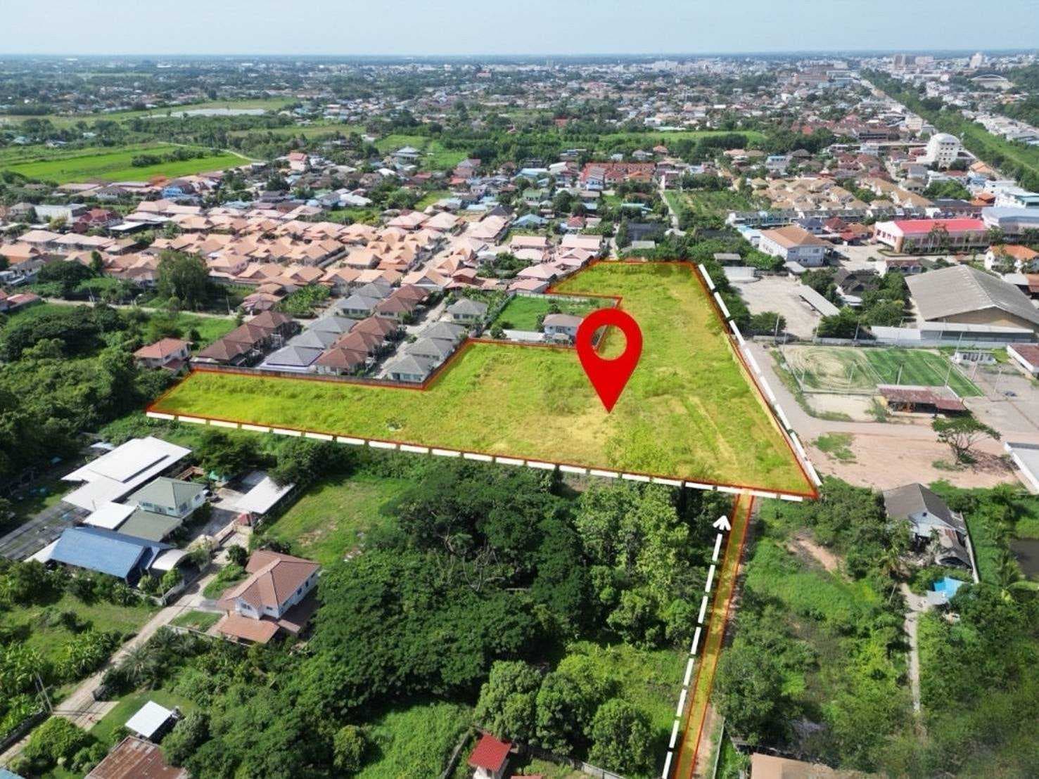 ที่ดินแปลงใหญ่เกือบ 10 ไร่ เหมาะสำหรับทำบ้านจัดสรร ใกล้ ถ.ธรรมบูชา และ ถ.เอกาทศรถ