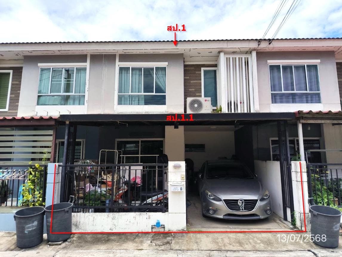 ขายทาวน์เฮ้าส์ พฤกษาวิลล์ 61 บางใหญ่-นครอินทร์ นนทบุรี พื้นที่ 102.6 ตร.ม. 3 ห้องนอน 2 ห้องน้ำ ทำเลดีใกล้รถไฟฟ้าสายสีม่วง