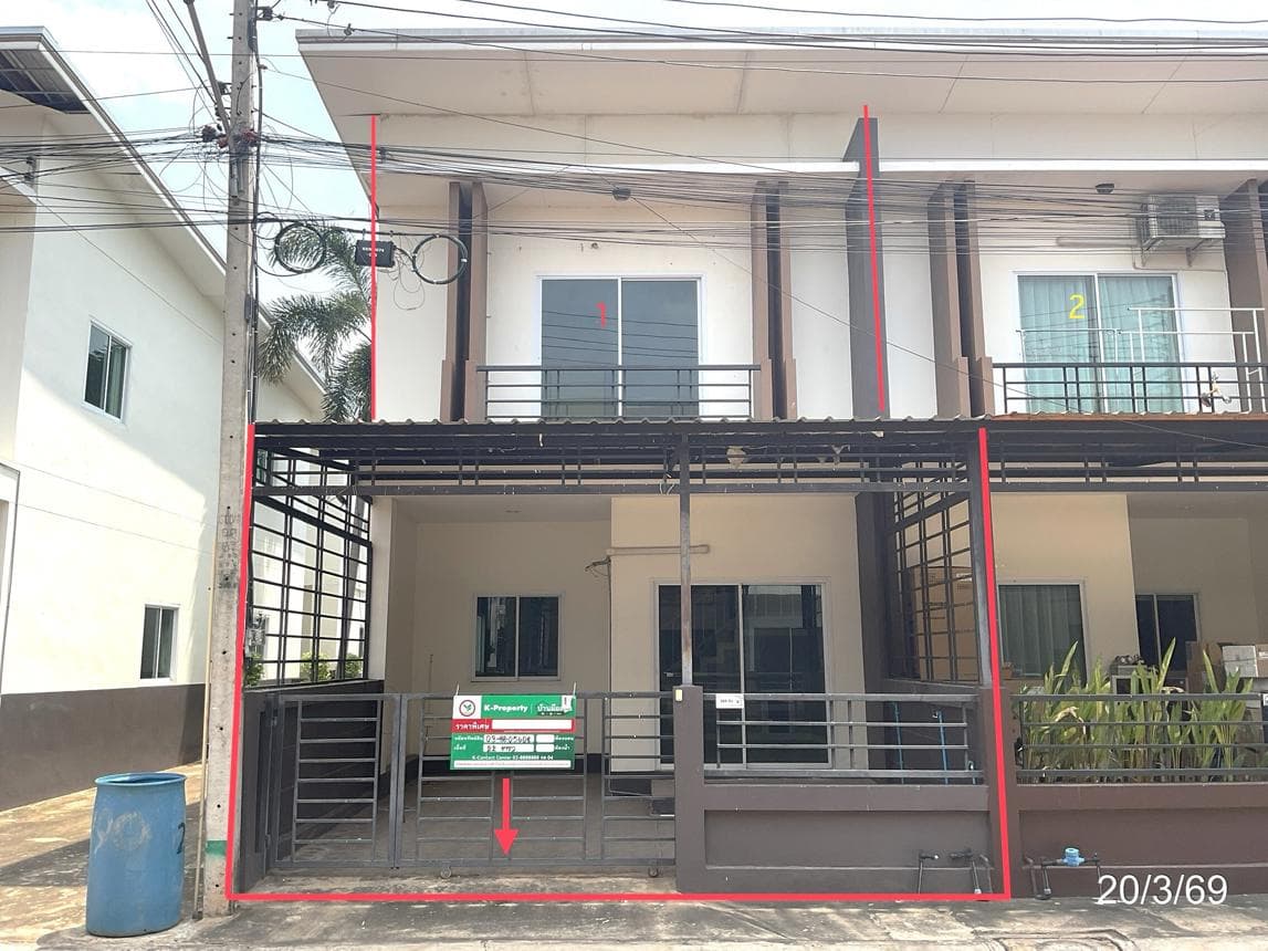 ทาวน์เฮ้าส์ 3 ห้องนอน พื้นที่ 148.5 ตร.ม. โครงการบ้านรัก ทำเลศักยภาพ เมืองเก่า เมืองขอนแก่น ขอนแก่น