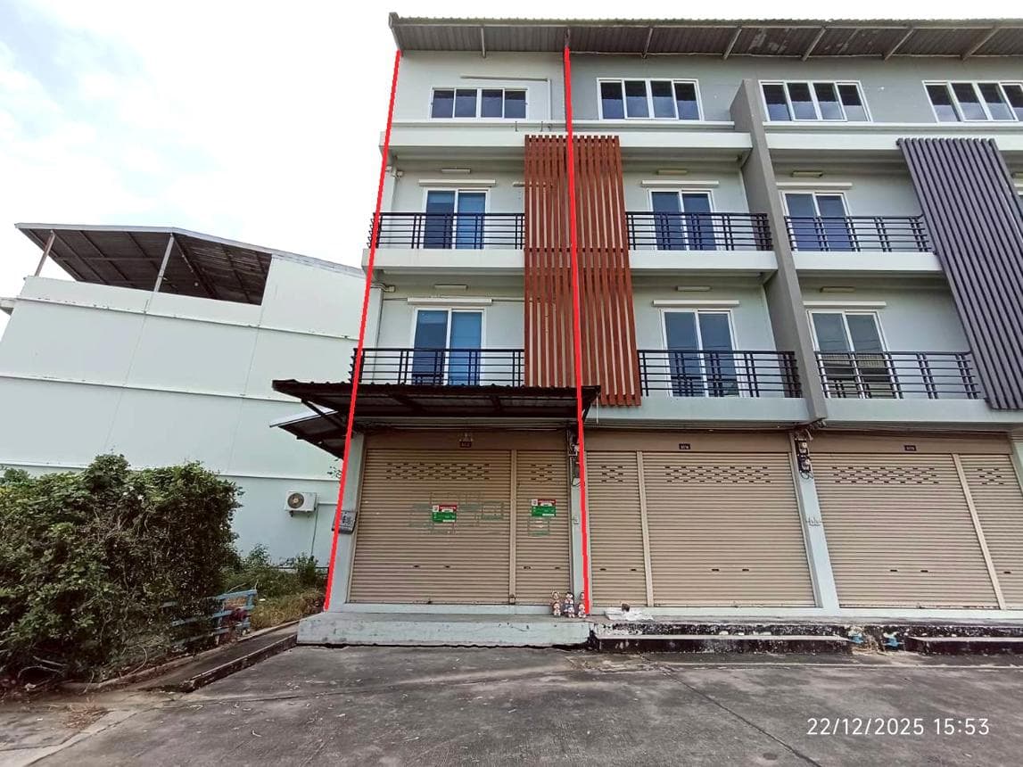 อาคารพาณิชย์ ลภาวัน 22 บางแม่นาง บางใหญ่ นนทบุรี พื้นที่ 22.6 ตร.ว. พื้นที่ใช้สอย 209.5 ตร.ม. 3 ห้องน้ำ