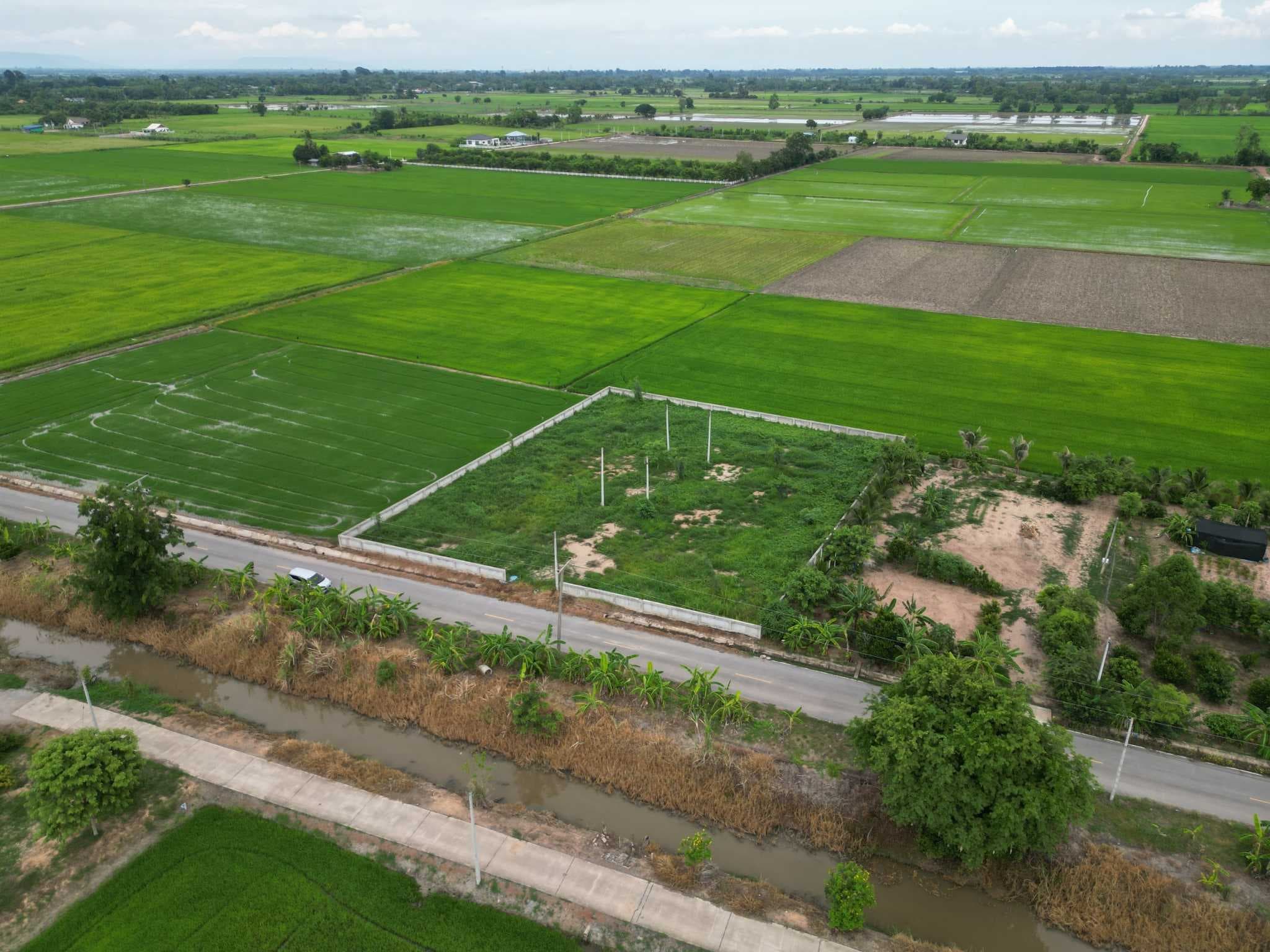 ที่ดินถมแล้ว น้ำไฟเข้าพร้อม มี 6 แปลง สามารถสร้างบ้านได้ 6หลัง ทำเลดี ใกล้มน.